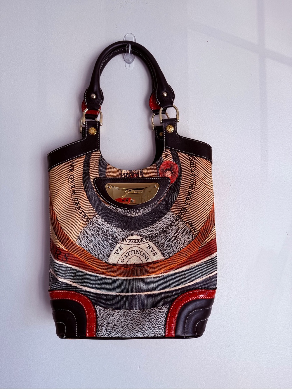 Gattinoni Planetarium Line Coated Canvas Tote